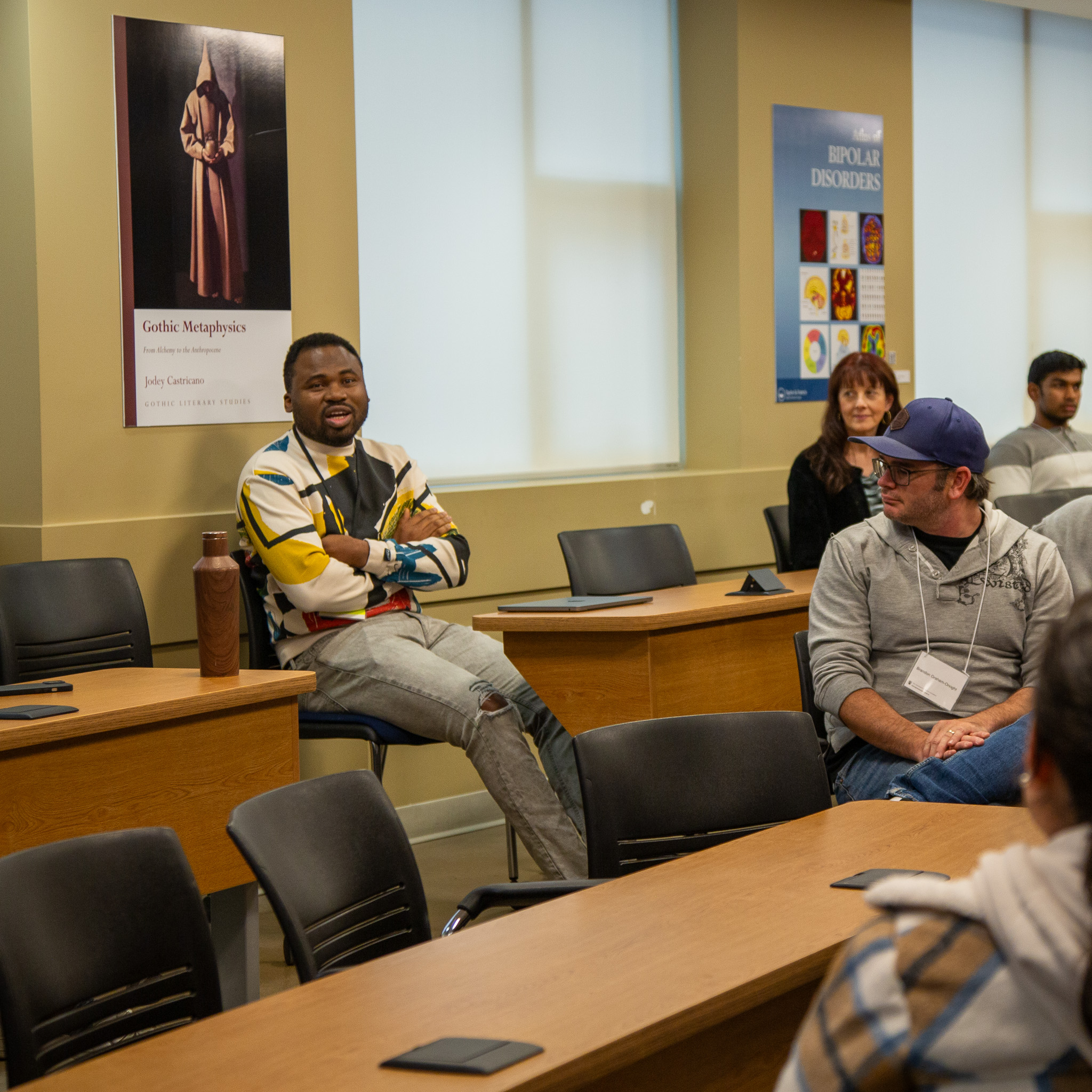 Segun David Fatudimu speaking to peers.